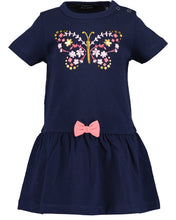 Load image into Gallery viewer, Navy Blue Butterfly dress with bow
