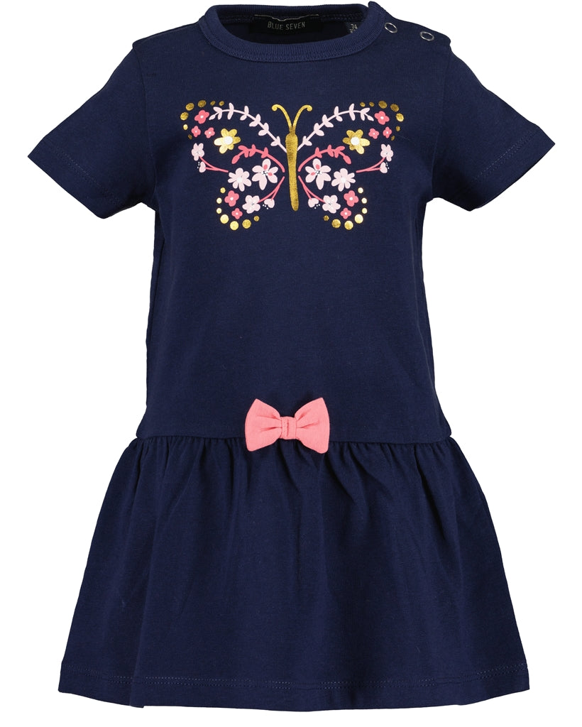 Navy Blue Butterfly dress with bow