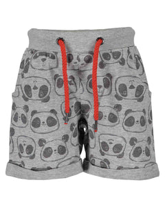Jersey shorts with panda print