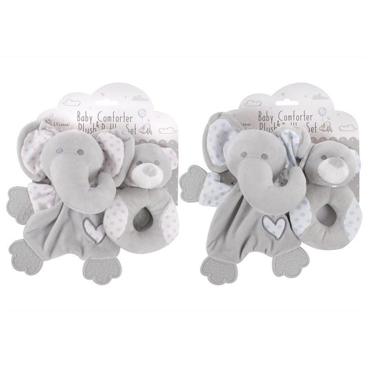 Baby comforter & Plush rattle set