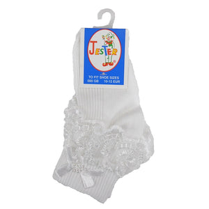 Socks with frill (white or ivory)
