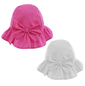 Hat with bow (white or pink)