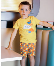 Load image into Gallery viewer, Monkey yellow t-shirt &amp; shorts set
