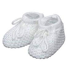 Load image into Gallery viewer, White crochet baby booties
