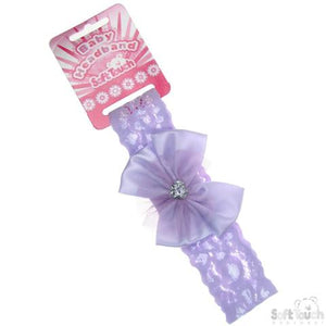 Headband with bow (lilac/white/pink)