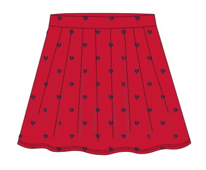 Hearts skirt (navy or red)