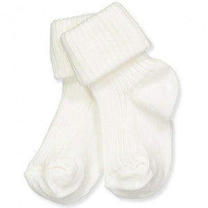 White baby socks with flap